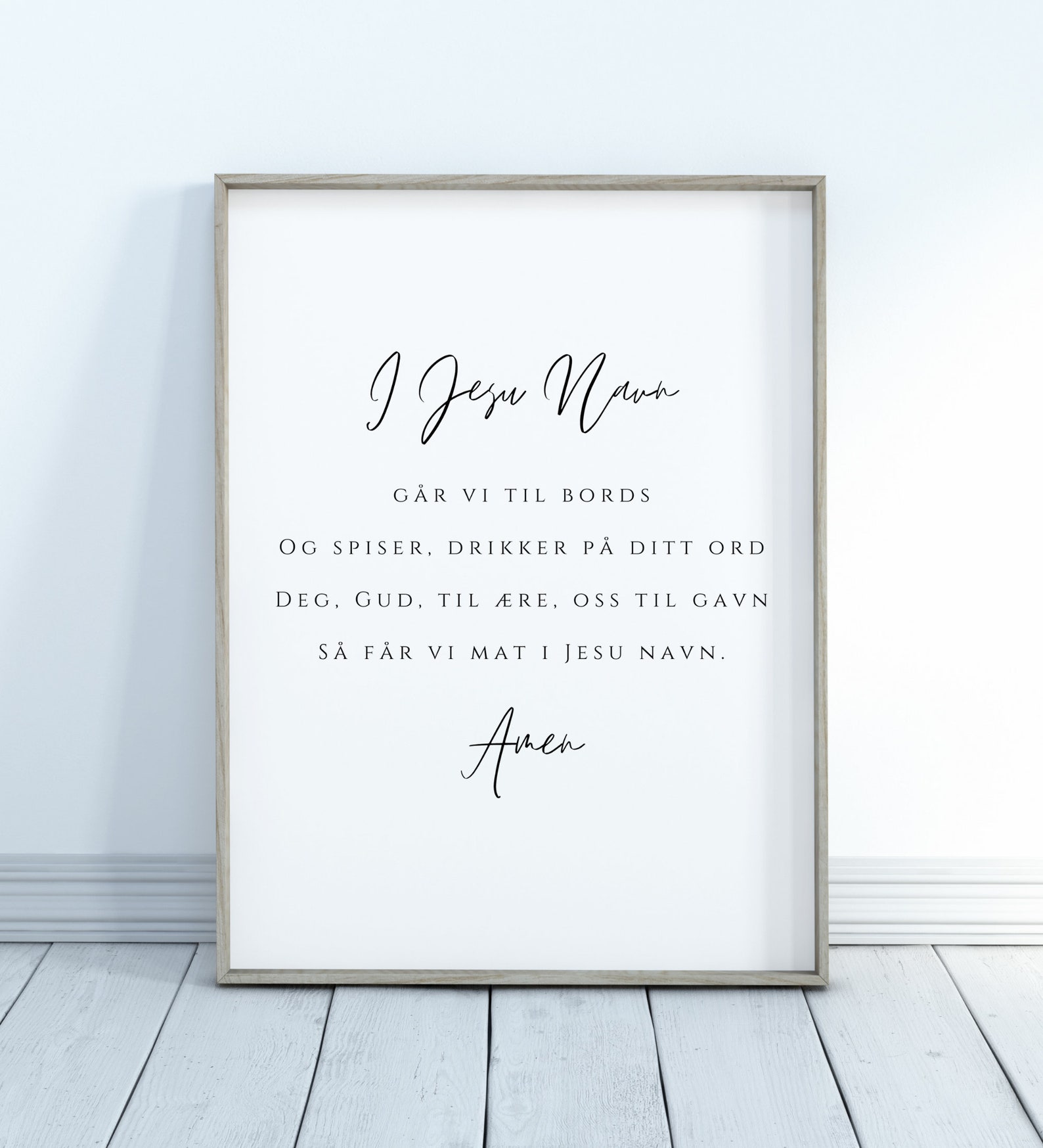 Norwegian Blessing Table Blessing Print I Jesu Navn Etsy