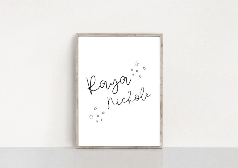 Custom Name Print Kids Name Wall Art New Baby Gift | Etsy
