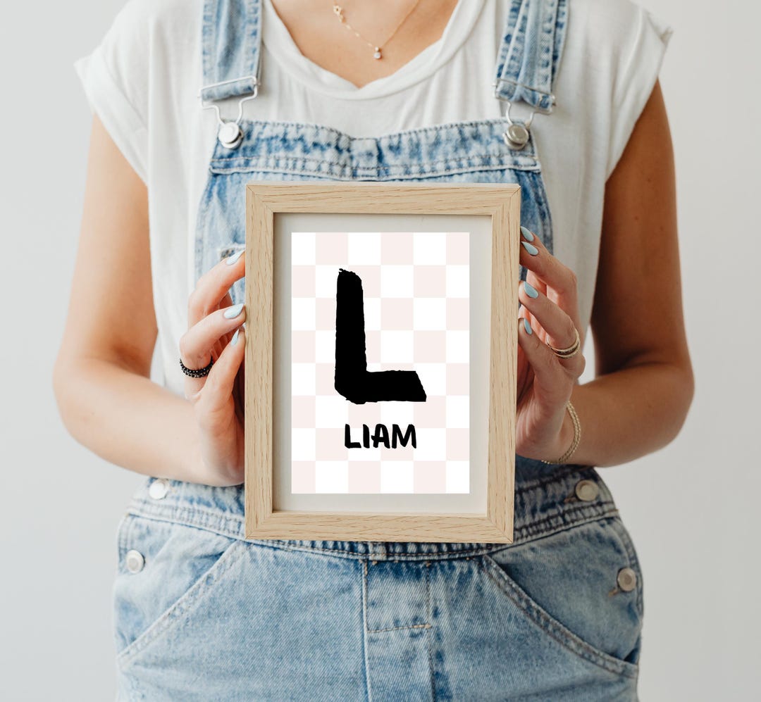 Personalized Name Initial Nursery Print: Custom Kids Wall Art (digital ...