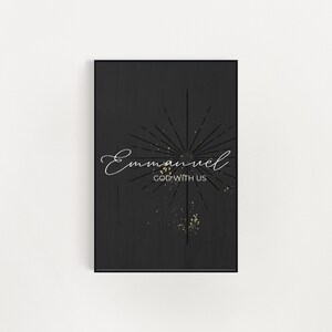 Emmanuel God met ons print | Kerstmuur kunst | Kerstkunst | Lofzangafdruk | O Come O Come Emmanuel | Kerstdecor | Direct downloaden