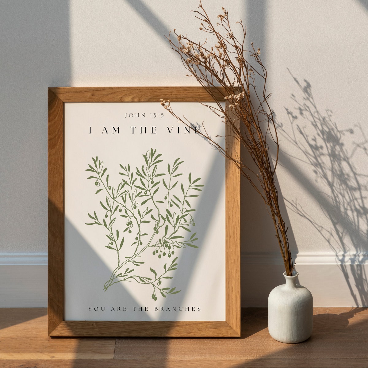 Modern Poster Scripture Art I Am the Vine You Are the Branches Wall Art John 15:5, Scripture Art, Bible Verse Wall Art - Etsy