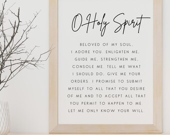 Holy Spirit Prayer Poster / Beloved of My Soul Print / Christian Bedroom Decor / Catholic Wall Art Gift