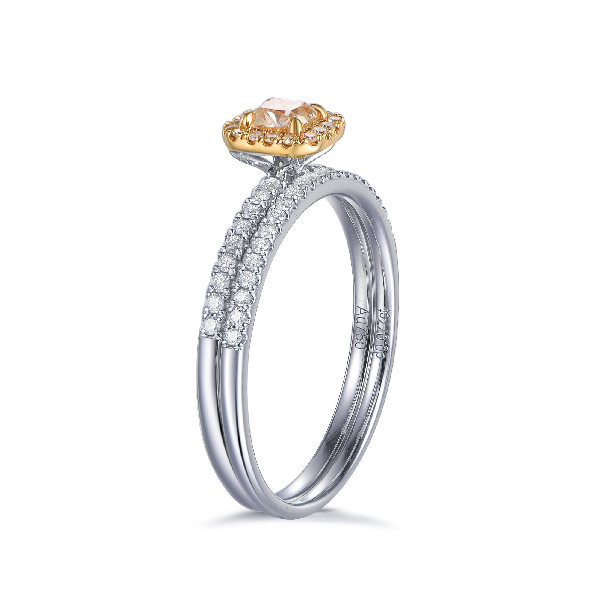 Natural Yellow Diamond Engagement Ring/white Gold Bridal Ring Etsy UK