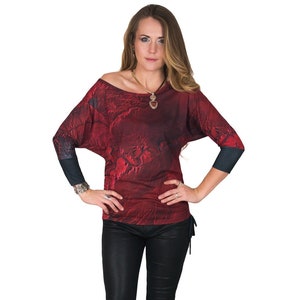 Gypsy Hippie Stammes-Kleidung - Heilige Geometrie - Landschaft Top - Erde Top- Natur Kleidung - Karte Top - Grafik-Druck - Verwüstung Canyon