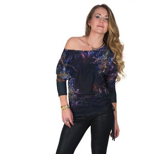 Ropa psicodélica - Hippie Print Top - Festival - Arte de la naturaleza - Ropa inspirada en la naturaleza - Ropa de mapa - Todo sobre Print Top - Ghadamis