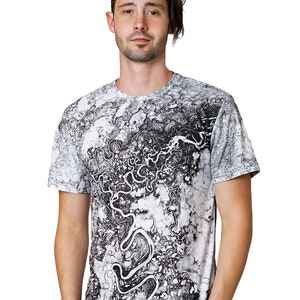 Camiseta del Festival - Camiseta psicodélica - Camisa Rave - Camisa de arte visionario - Arte visionario psicodélico - Ropa de naturaleza - Mapa - Mayn River