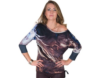 All Over Print Top - Landscape Clothing - Sacred Geometry - Earth Clothing - Nature Clothing - Map Clothing - Graphic Print - Dasht e Kavir