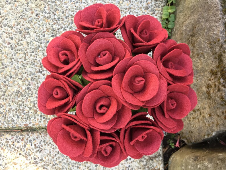 Custom Felt Flower Rose Bouquet Made to Order Etsy