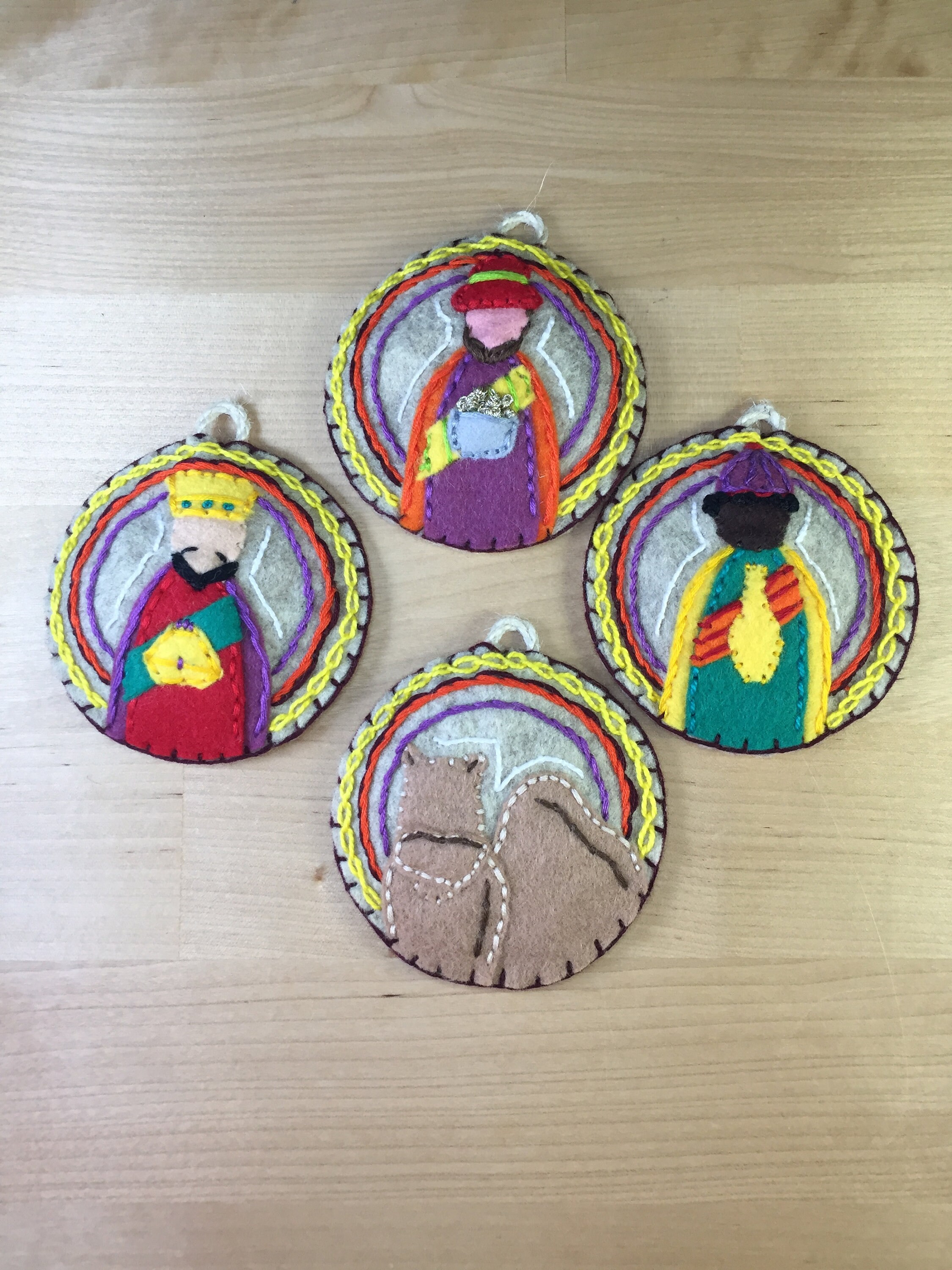Wool Felt Christmas Nativity Ornament Set 12 Piece Felt Etsy