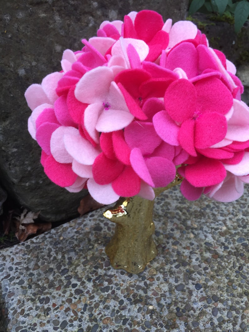 Made to Order Custom Felt Hydrangea flowers You pick color