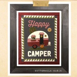 Fabric Applique Pattern "Happy Camper" by Buttermilk Basin Design - Series Chalk it Up! (June)/ Wool & Cotton Quilts Project