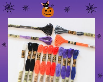 15 kolorów DMC HALLOWEEN, mulina DMC, zestaw DMC, nici DMC, mulina bawełniana DMC, mulina do haftu DMC, mulina satynowa DMC, mulina do haftu krzyżykowego