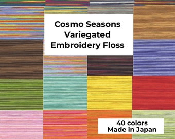 COSMO Seasons Variegated Embroidery Floss - 8 meters, Floss made in Japan, Cross Stitch Floss, Variegated Thread, Multicolor Thread