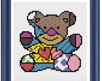Bear Cub Cross Stitch Pattern, Baby Decor (PDF Pattern)