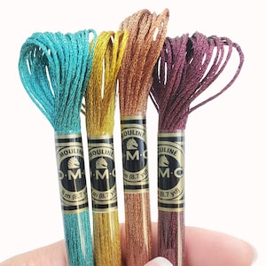 Set 4x DMC Light Effects, Metallic Floss, Dmc Embroidery Threads,Dmc Mouliné Light Effects,Dmc Embroidery Floss,Dmc Floss,DMC Metallic Floss