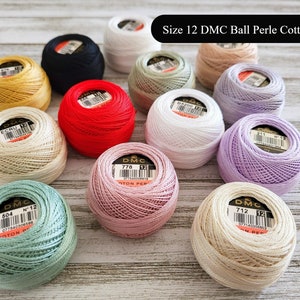 Taille 12 boule de coton perlé DMC - 1 (une) unité de boule LIVRAISON Tarif forfaitaire, coton perlé, fil à courtepointe, fil perle, coton perlé