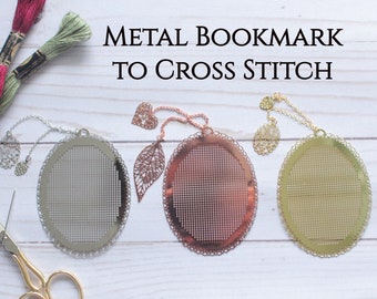 Cross Stitch Metal Bookmark, Blank Counted Needlepoint, DIY