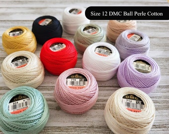 Size 12 DMC  Perle Cotton Ball- Art. 116, SHIPPING Flat Rate, Perle Cotton Floss, Quilting Floss, Perle Thread, Pearl Cotton Floss