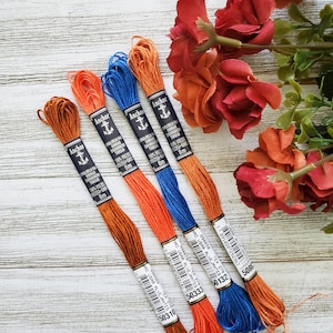 Set 4x Anchor Rayon Floss, Anchor Threads, Satin Floss, Satin Thread, Embroidery Thread, Embroidery Floss, Cross Stitch Floss, Anchor Satin