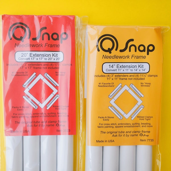 Q-Snap Extension Kit, Q Snap Frame for Embroidery, Cross Stitch Snap Frame, Plastic Snap, Hand Quilting Frame, 14" Extension Kit, QSnap