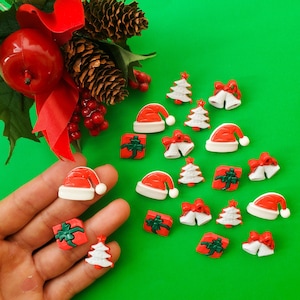 Pak 20 x kerstcollectie, kerstversieringen, kerstknopen, kerstversieringen, kerstmanknopen, mini-kerstman