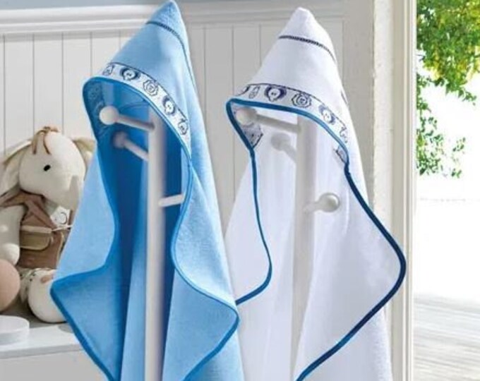 Cross Stitch Hooded Bath Towel, Cross Stitch Baby Towel, Towel to Cross