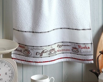 Cross Stitch Kitchen Towel (45cm x 70cm)  Color White by Dolher Vigo/ AIDA Towel, Towel to Cross Stitch, White Kitchen Towel