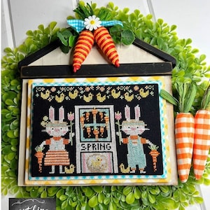 Kruissteekpatroon lente konijntjes – ADOORables Easter Design (fysiek patroon)