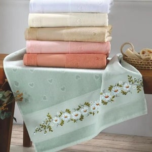 Towel to Cross Stitch - Bath Towel - Hand Towel - Fingertip/Face Towel "Verona" by Dohler Needlepoint Towel, AIDA Towel