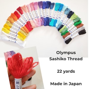 Sashiko Thread by Olympus Japan - 22 yards/20 meters each Skein - Japanese Embroidery Floss