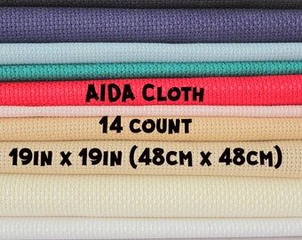 Aida Cloth 14 Count Cross Stitch Fabric Multi Colored 12/×18inch 7Pcs