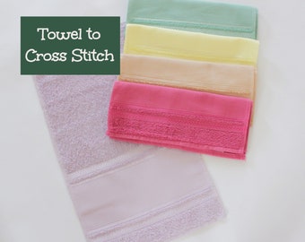 Tea Towel 12x18 12 Vintage Handmade Linen Cross Stitch Fingertip Towel