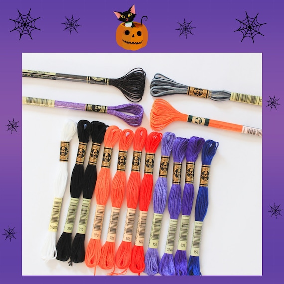 15x DMC HALLOWEEN Colors, Dmc Floss, DMC Kit, Dmc Threads, Dmc Cotton Floss, Dmc Embroidery Floss, Dmc Satin Floss, Cross Stitch Floss
