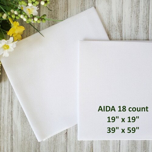 AIDA 18 Count Black Fabric Cross Stitch Fabric 18ct Black Etsy