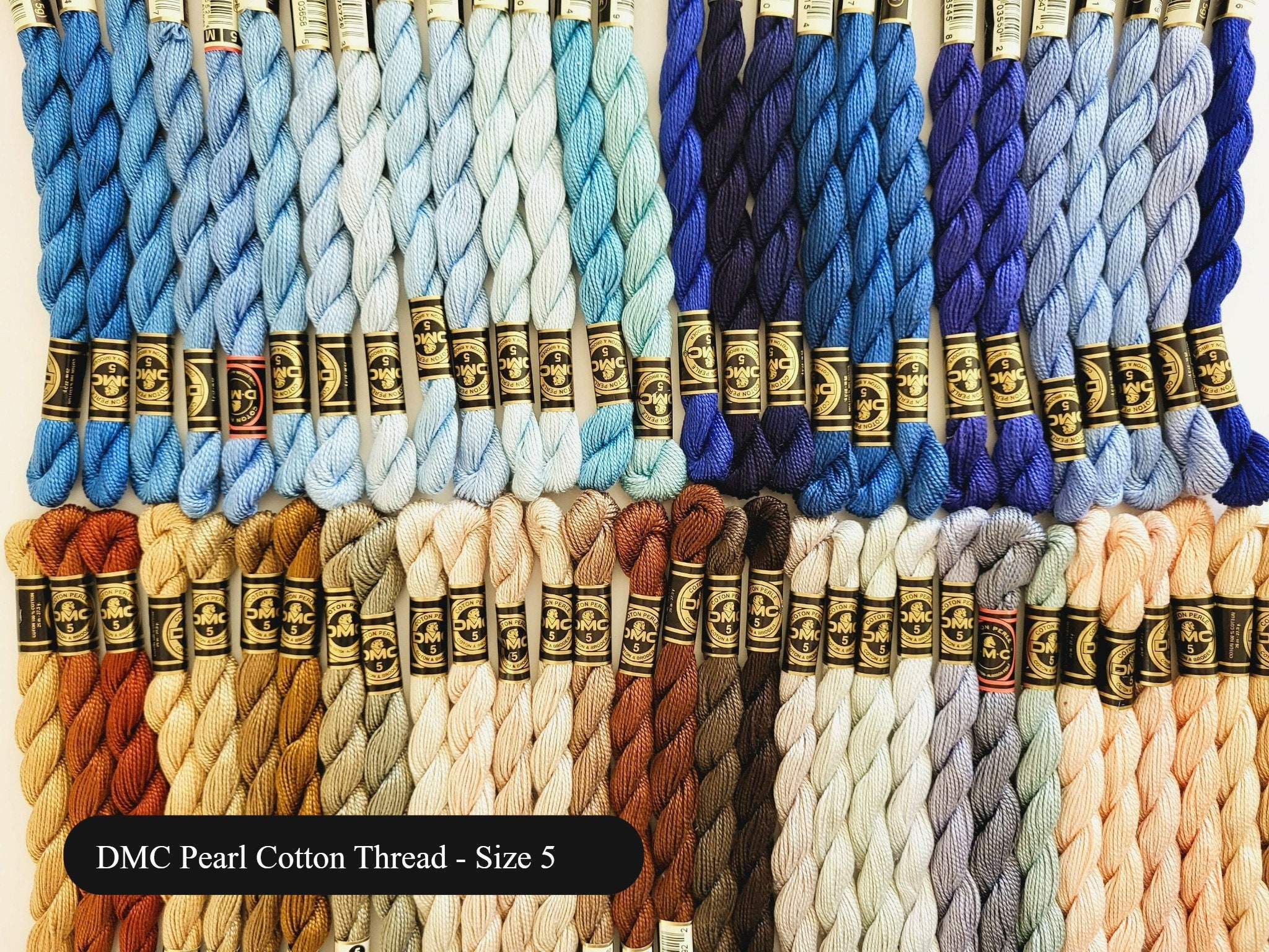 Perle (Pearl) Cotton Thread - Size 8 - Royal Blue - 75 Yard Spools