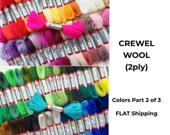 CREWEL WOOL (2ply) by Appletons - Crewel Skein 25m/ FLAT Shipping/ Crewel Floss, Appletons Wool Skeins, Crewel 2ply/ Colors Part 2 of 3