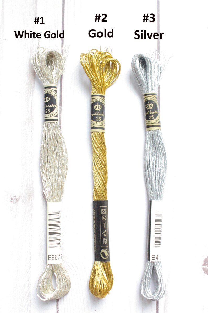 Silver Floss Metallic Embroidery Floss Glitter Floss Gold Floss Glitter
