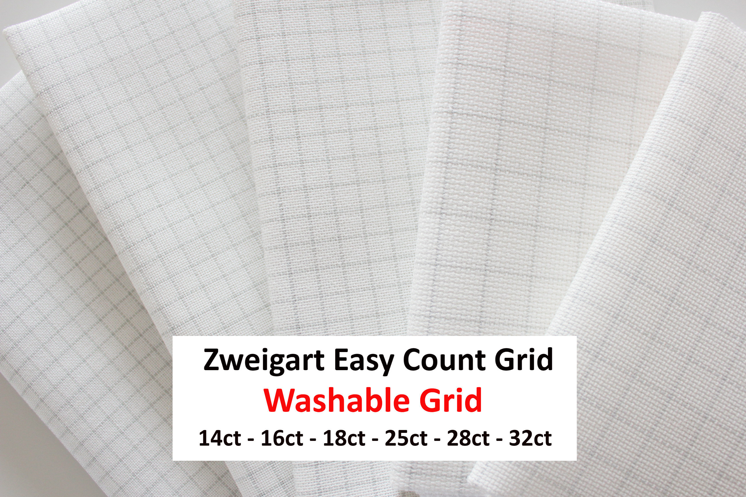 ZWEIGART Easy Count Grid Fabric, Washable Gridded Fabric, Gridded AID…
