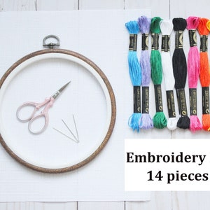Tuva Cross Stitch Kit With Wooden Hoop,embroidery Kit,beginner Cross Stitch,cross  Stitch Modern,cross Stitch Kits Adults 