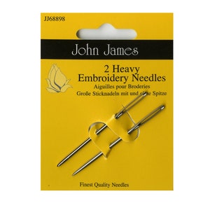 Size 14 Needle John James 2x Heavy Embroidery Needles, Crewel Heavy Needles, Large Eye Needles, John James Needles, Heavy Duty Needles
