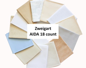 18ct Aida Fabric by ZWEIGART - Available in 18&quot; x 21&quot; or 36&quot; x 42&quot;/ Fabric to Cross Stitch Fabric/ AIDA 18 count