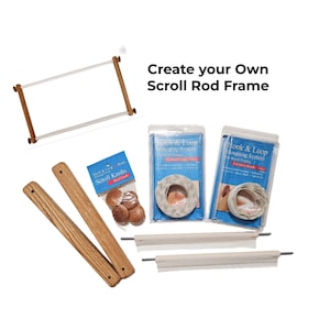 Create your Own Scroll Rod Frame by Yarn Tree  10&quot;/ 12&quot;/ 16&quot;/ 18&quot;/ 20&quot;/ 22&quot;/ 24&quot;/ 26&quot;/ 28&quot;/ 30&quot;, Needlework Frame