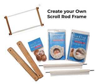 Create your Own Scroll Rod Frame by Yarn Tree  10"/ 12"/ 16"/ 18"/ 20"/ 22"/ 24"/ 26"/ 28"/ 30", Needlework Frame