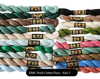 Size 3 DMC Pearl Cotton Thread, Cross Stitch Cotton Thread, Embroidery Floss, DMC Perle Size 3, Pearl Size 3 Floss, Perle Size 3 Floss