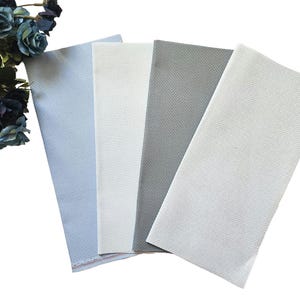 Set van 4 AIDA 14 counts van Zweigart: elk stuk meet 10 x 10 inch (kleuren: mistig blauw, blauwe sneeuwstorm, ijsblauw, zachtblauw)/14 kt AIDA