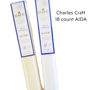 18 Count DMC Charles Craft AIDA 15&quot; x 18&quot;, Cross Stitch Fabric, AIDA Cloth, Dmc Aida Cloth, Needlepoint Fabric, Aida 18 count, Aida White