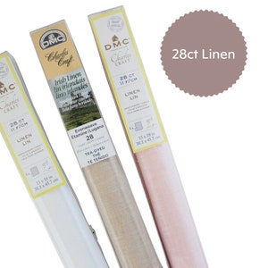 28ct Linen DMC Charles Craft 15&quot; x 18&quot; or 20&quot; x 24&quot;, DMC Linen Fabric, Embroidery Fabric, Fabric for Embroidery, Irish Linen, 28 count Linen