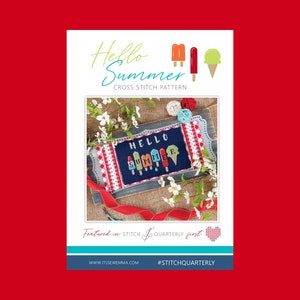Cross Stitch Pattern "Hello Summer" by Stitch Quarterly, Physical Pattern (not a PDF), Cross Stitch Project, Summer Cross Stitch Pattern