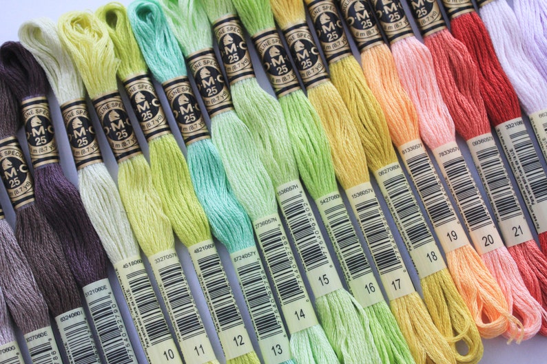 DMC NEW COLORS Embroidery Floss 1 to 35 Embroidery Threads Etsy