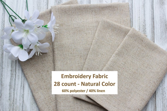 28ct Embroidery Cloth, Embroidery Fabric, Needlework Cloth, Cross Stich  Fabric, Natural Color Fabric to Embroider, 28 Count Natural, Flax 